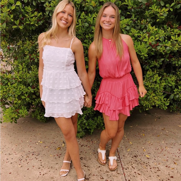 Chic Pink Ruffled Dress - Picture 3 of 3